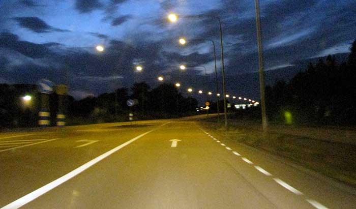 Street at night.